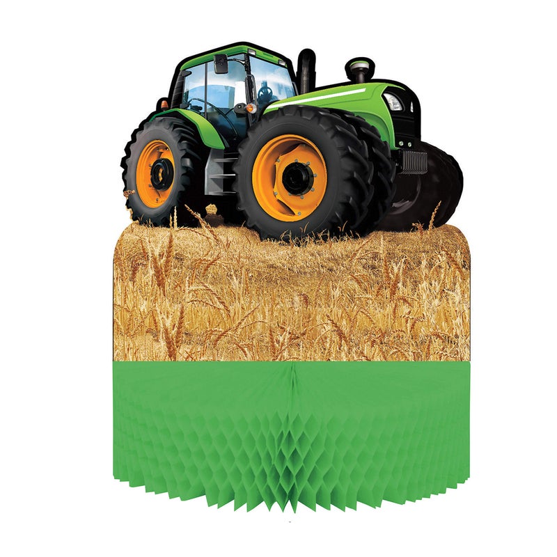 Creative Converting Tractor Time Honeycomb Table Centerpiece - Image 1